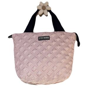 Steve Madden Quilted Light Pink Insulated Lunch Tote Bag EUC!